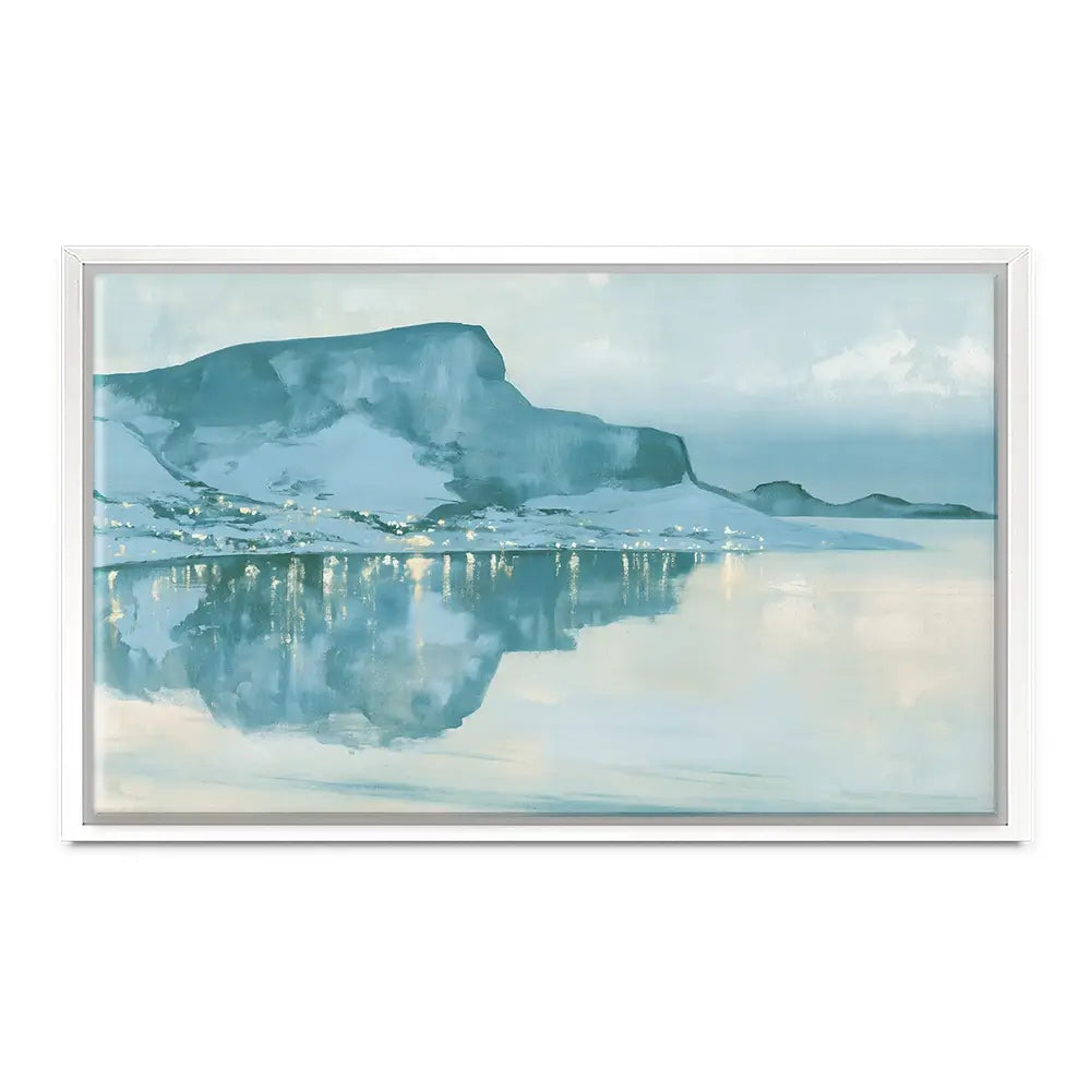 Harbour Village With Reflection Canvas Print Harbour Village With Reflection Canvas Print wall art product Chromatic Storm Studio