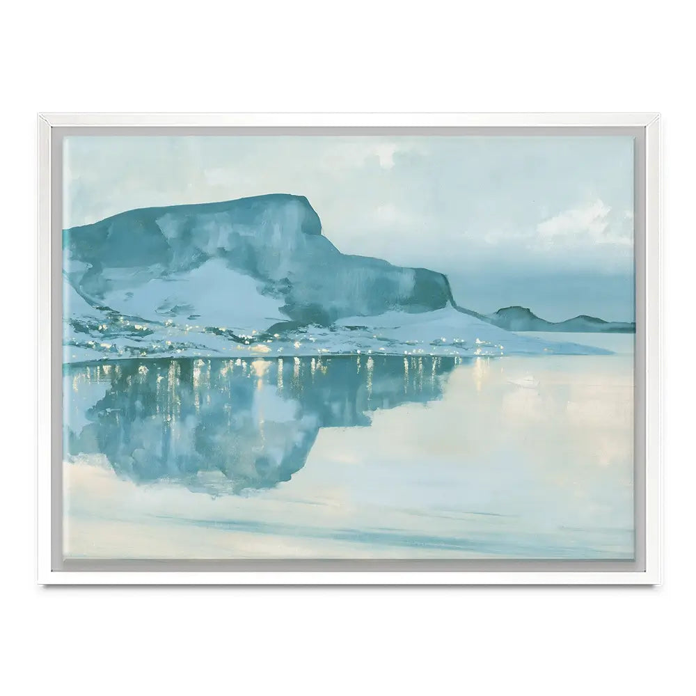 Harbour Village With Reflection Canvas Print Harbour Village With Reflection Canvas Print wall art product Chromatic Storm Studio