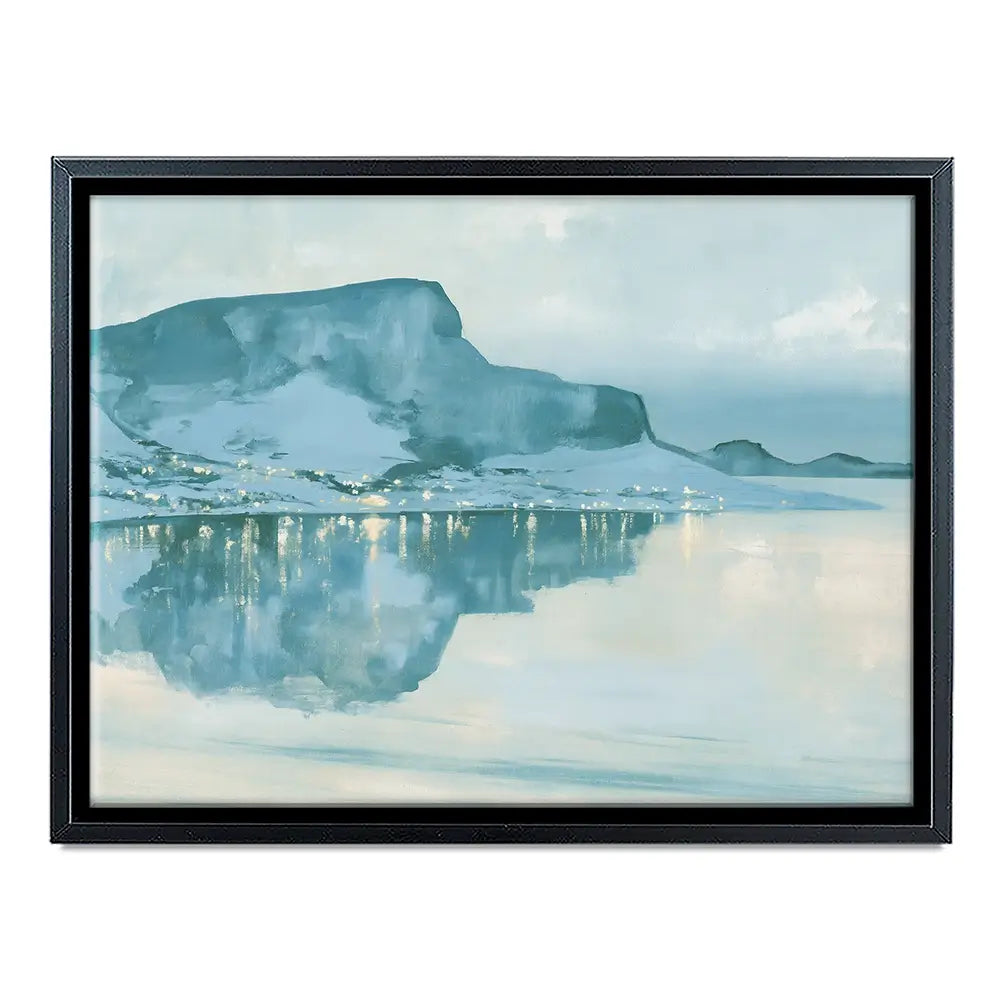 Harbour Village With Reflection Canvas Print Harbour Village With Reflection Canvas Print wall art product Chromatic Storm Studio