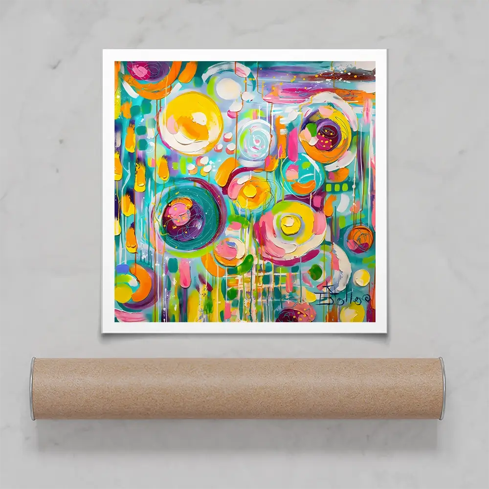 Hard Candy Square Art Print Hard Candy Square Art Print wall art product Estelle Grengs - Independent
