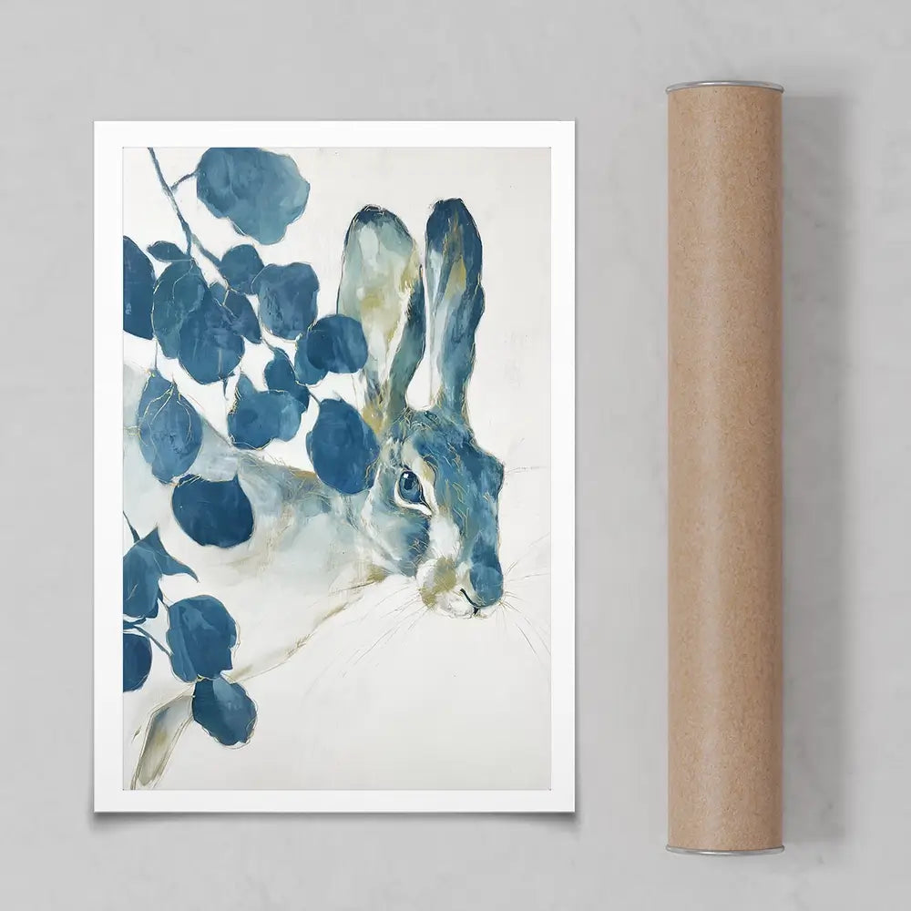 Hare Among Eucalptus Art Print Hare Among Eucalptus Art Print wall art product Chromatic Storm Studio