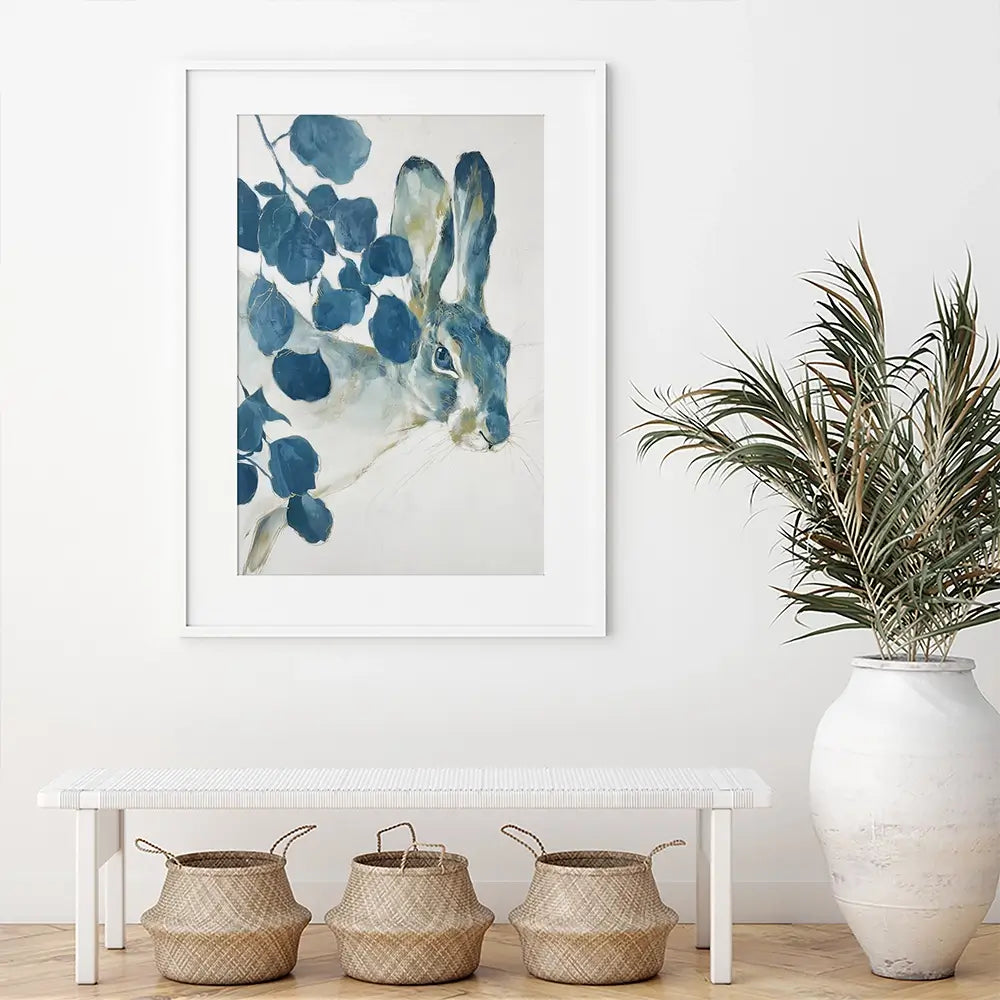 Hare Among Eucalptus Framed Art Print Hare Among Eucalptus Framed Art Print wall art product Chromatic Storm Studio