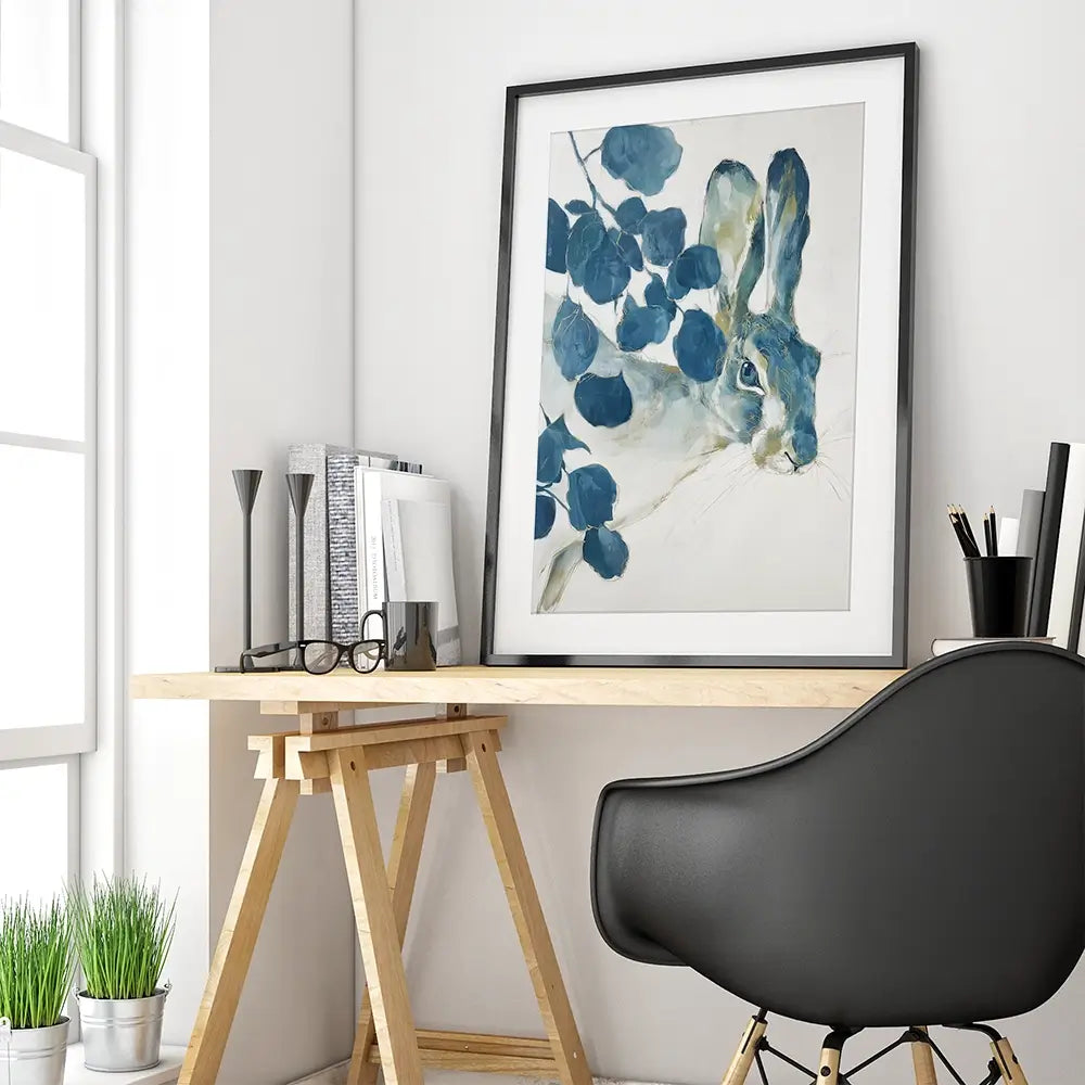 Hare Among Eucalptus Framed Art Print Hare Among Eucalptus Framed Art Print wall art product Chromatic Storm Studio
