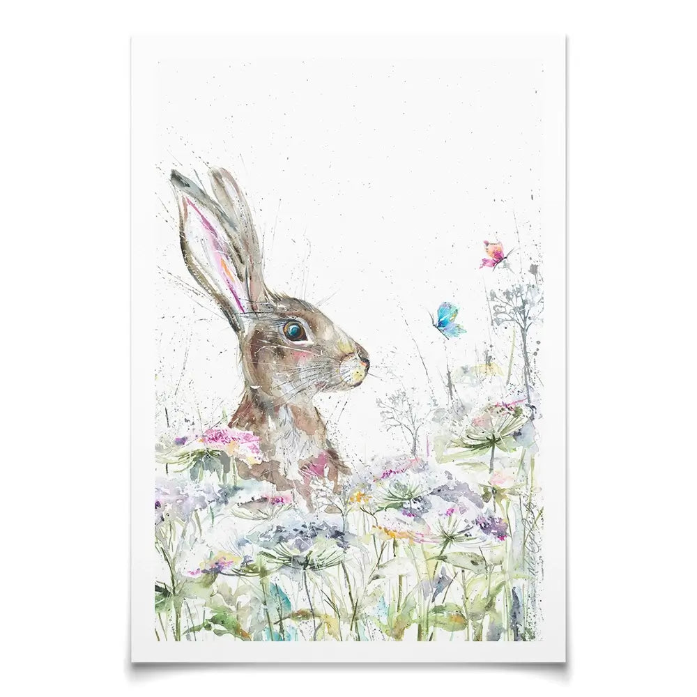 Hare Amongst Flowers Art Print Hare Amongst Flowers Art Print wall art product Nicola Jane Rowles