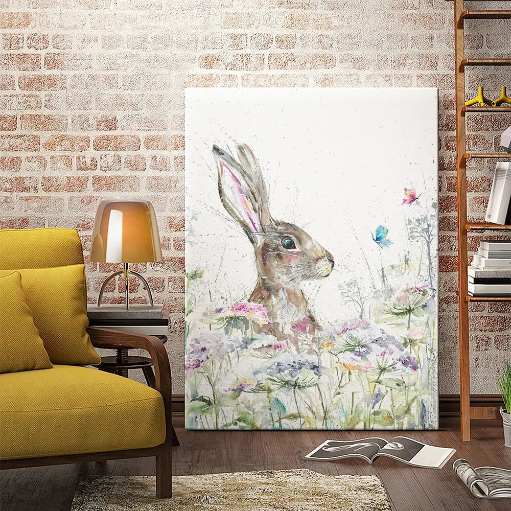 Hare Amongst Flowers Canvas Print Hare Amongst Flowers Canvas Print wall art product Nicola Jane Rowles