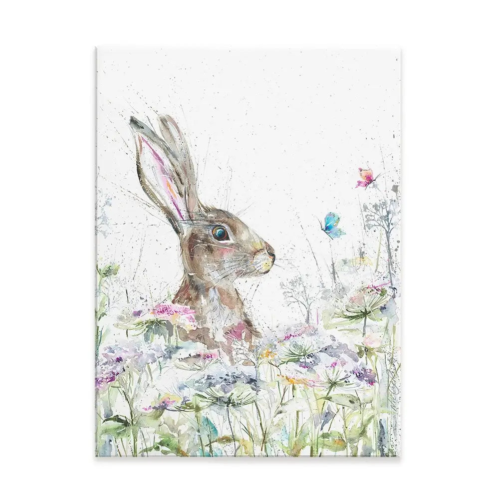 Hare Amongst Flowers Canvas Print Hare Amongst Flowers Canvas Print wall art product Nicola Jane Rowles
