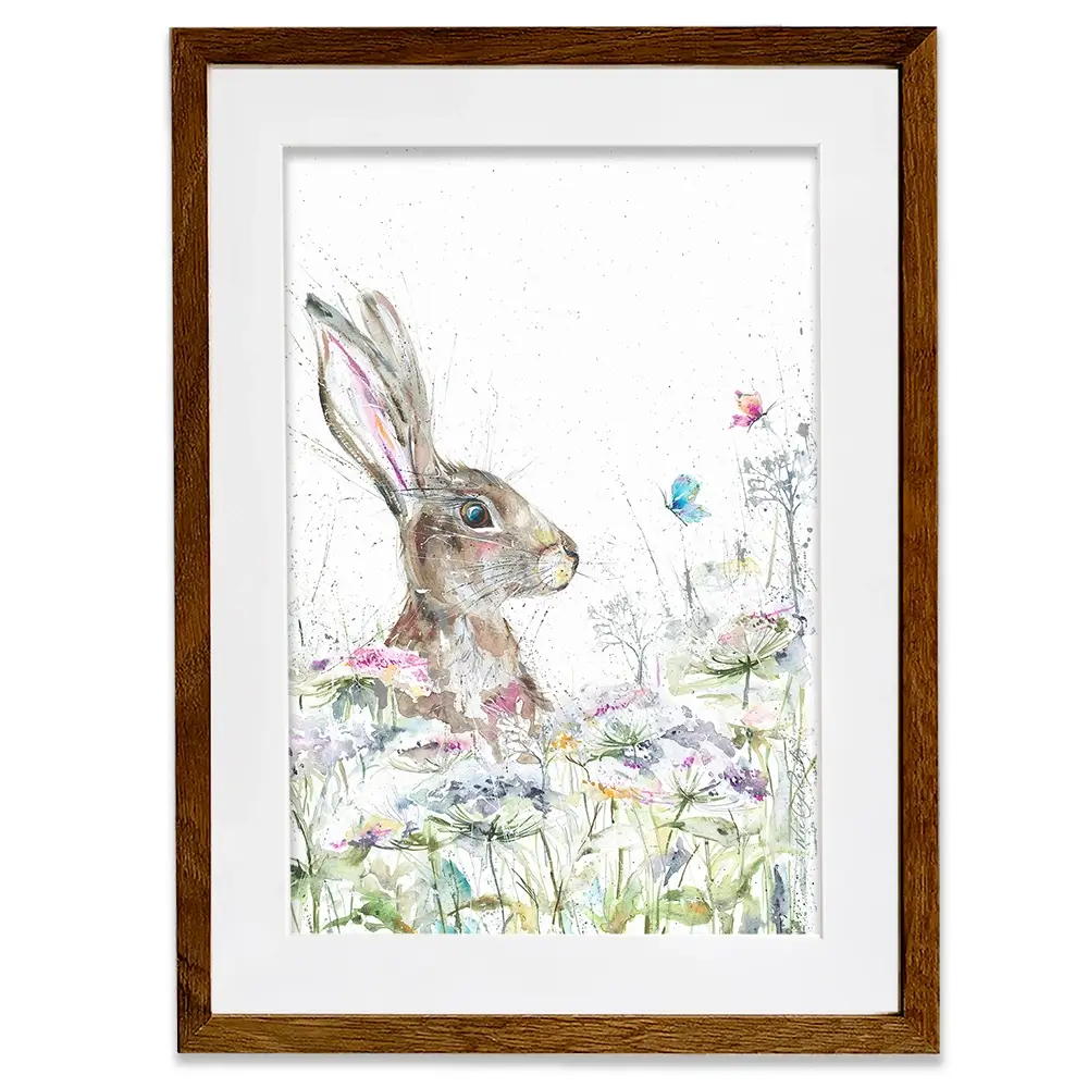 Hare Amongst Flowers Framed Art Print Hare Amongst Flowers Framed Art Print wall art product Nicola Jane Rowles