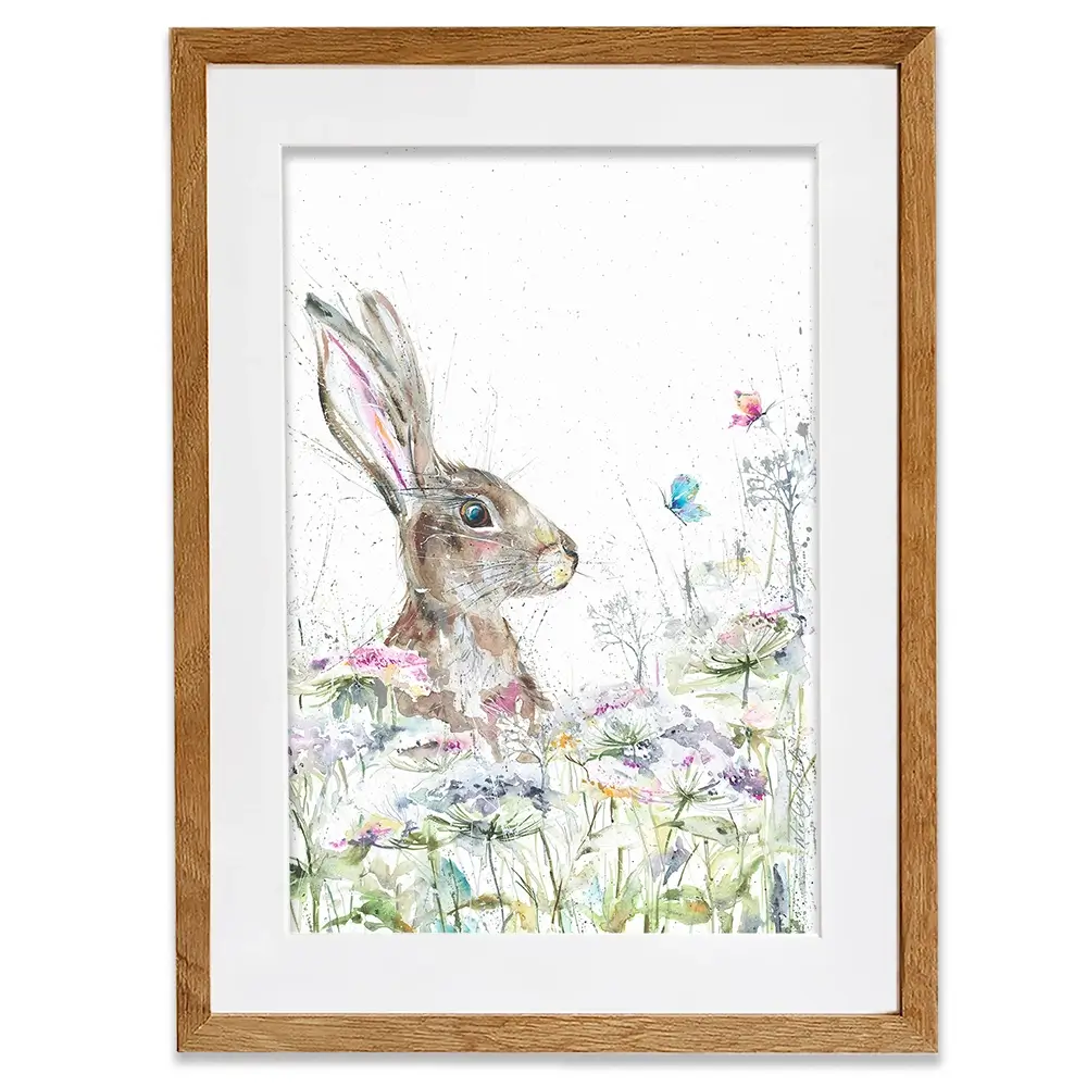 Hare Amongst Flowers Framed Art Print Hare Amongst Flowers Framed Art Print wall art product Nicola Jane Rowles
