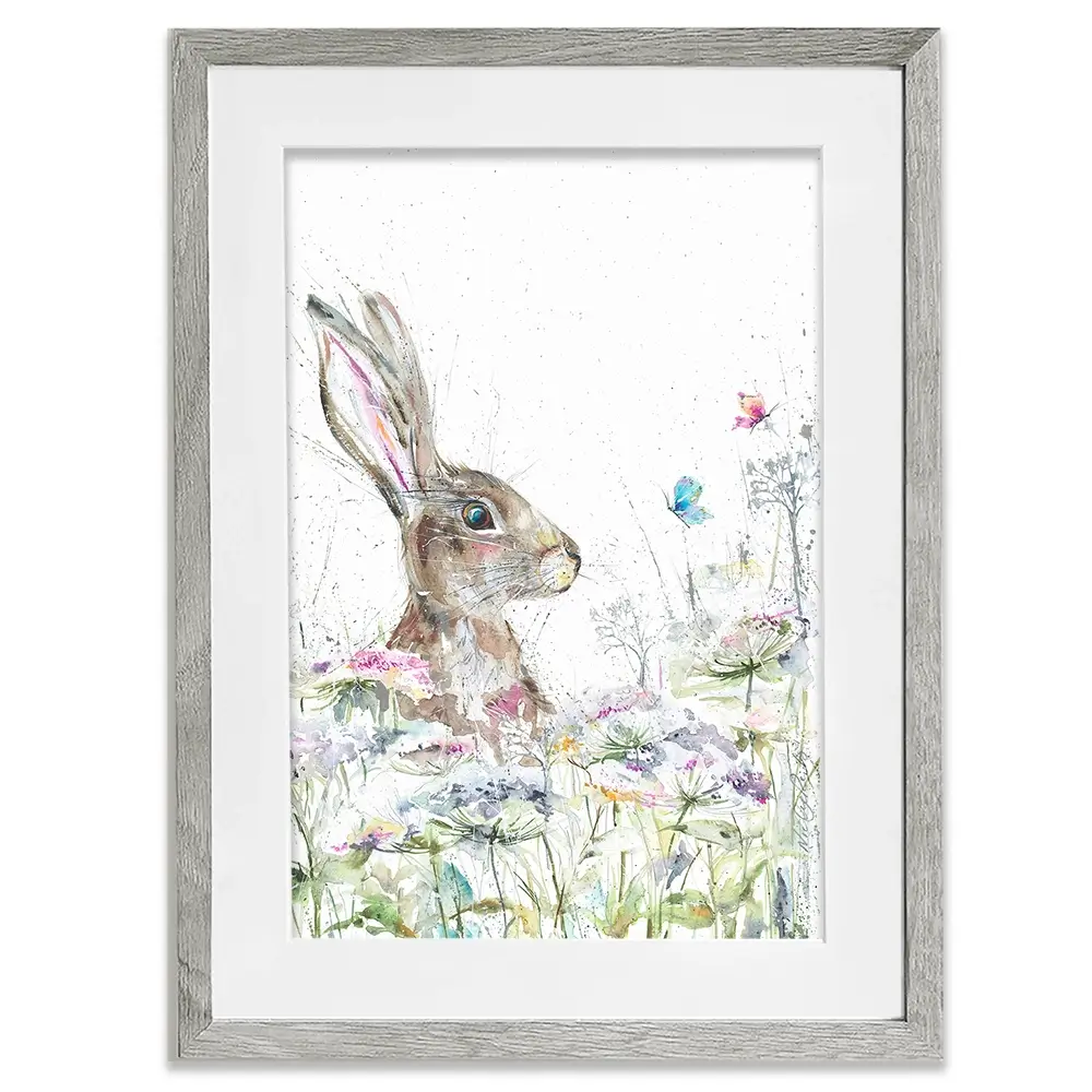 Hare Amongst Flowers Framed Art Print Hare Amongst Flowers Framed Art Print wall art product Nicola Jane Rowles
