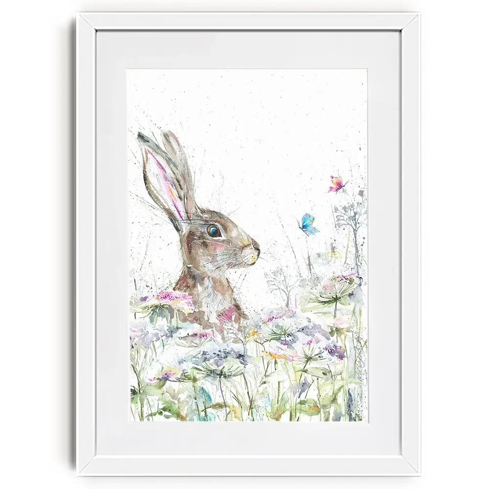 Hare Amongst Flowers Framed Art Print Hare Amongst Flowers Framed Art Print wall art product Nicola Jane Rowles