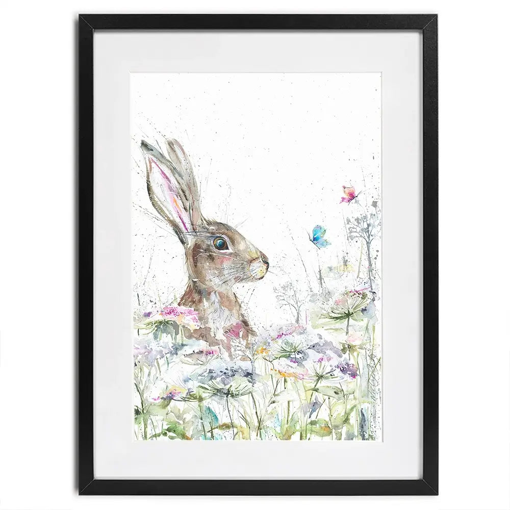 Hare Amongst Flowers Framed Art Print Hare Amongst Flowers Framed Art Print wall art product Nicola Jane Rowles