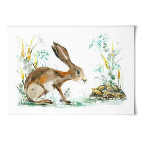 Hare And The Tortoise Art Print Hare And The Tortoise Art Print wall art product Nicola Jane Rowles
