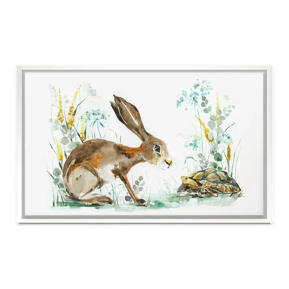 Hare And The Tortoise Canvas Print Hare And The Tortoise Canvas Print wall art product Nicola Jane Rowles
