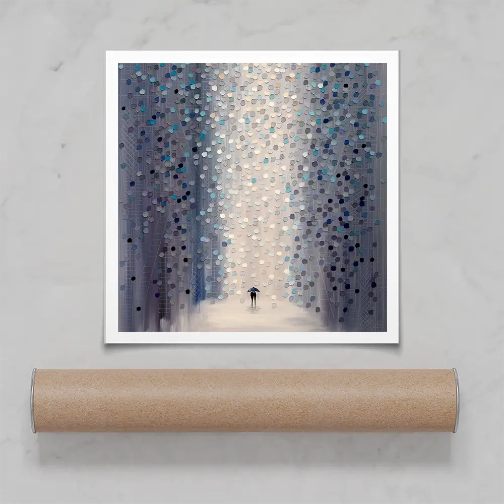 Hazy Rain Square Art Print Hazy Rain Square Art Print wall art product Ekaterina Ermilkina