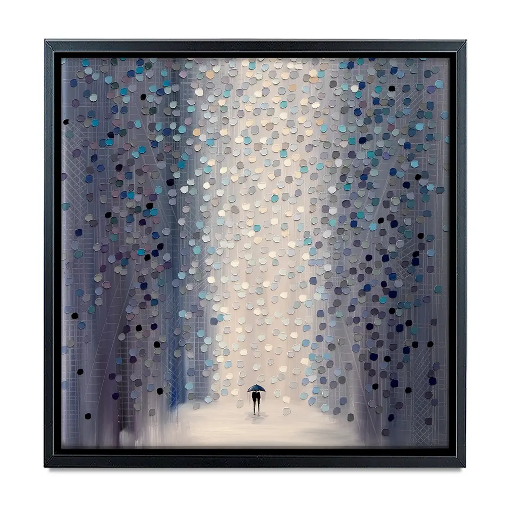 Hazy Rain Square Canvas Print Hazy Rain Square Canvas Print wall art product Ekaterina Ermilkina