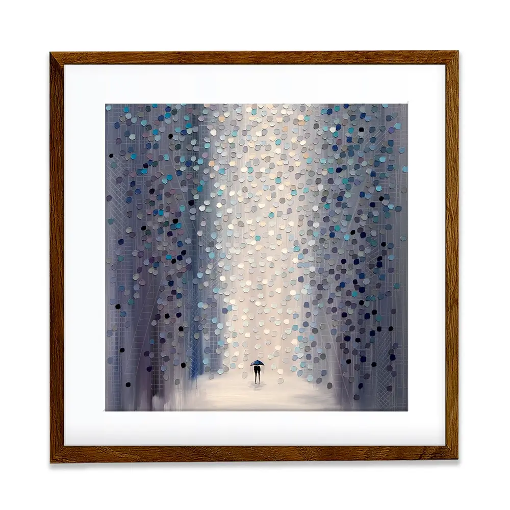Hazy Rain Square Framed Art Print Hazy Rain Square Framed Art Print wall art product Ekaterina Ermilkina