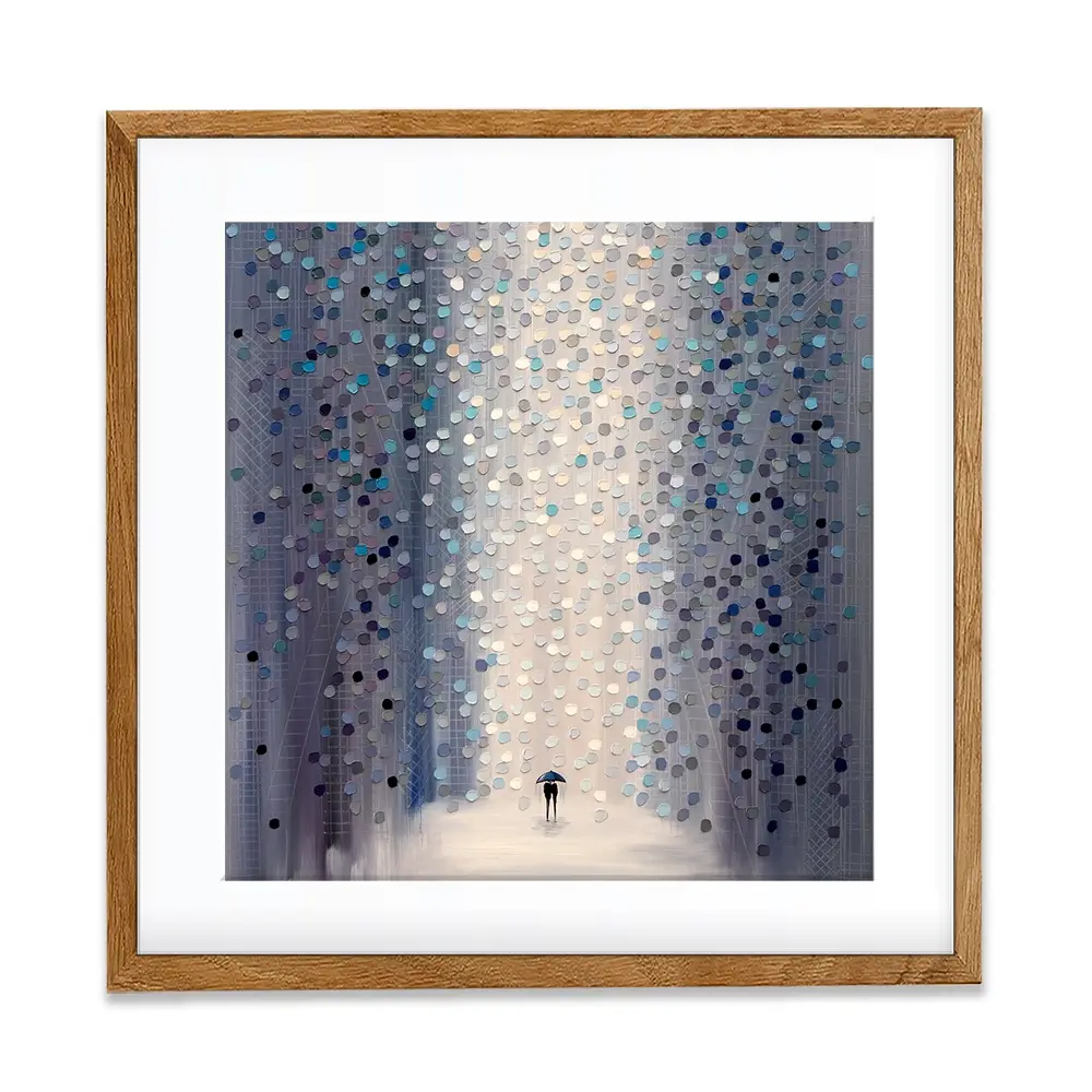 Hazy Rain Square Framed Art Print Hazy Rain Square Framed Art Print wall art product Ekaterina Ermilkina