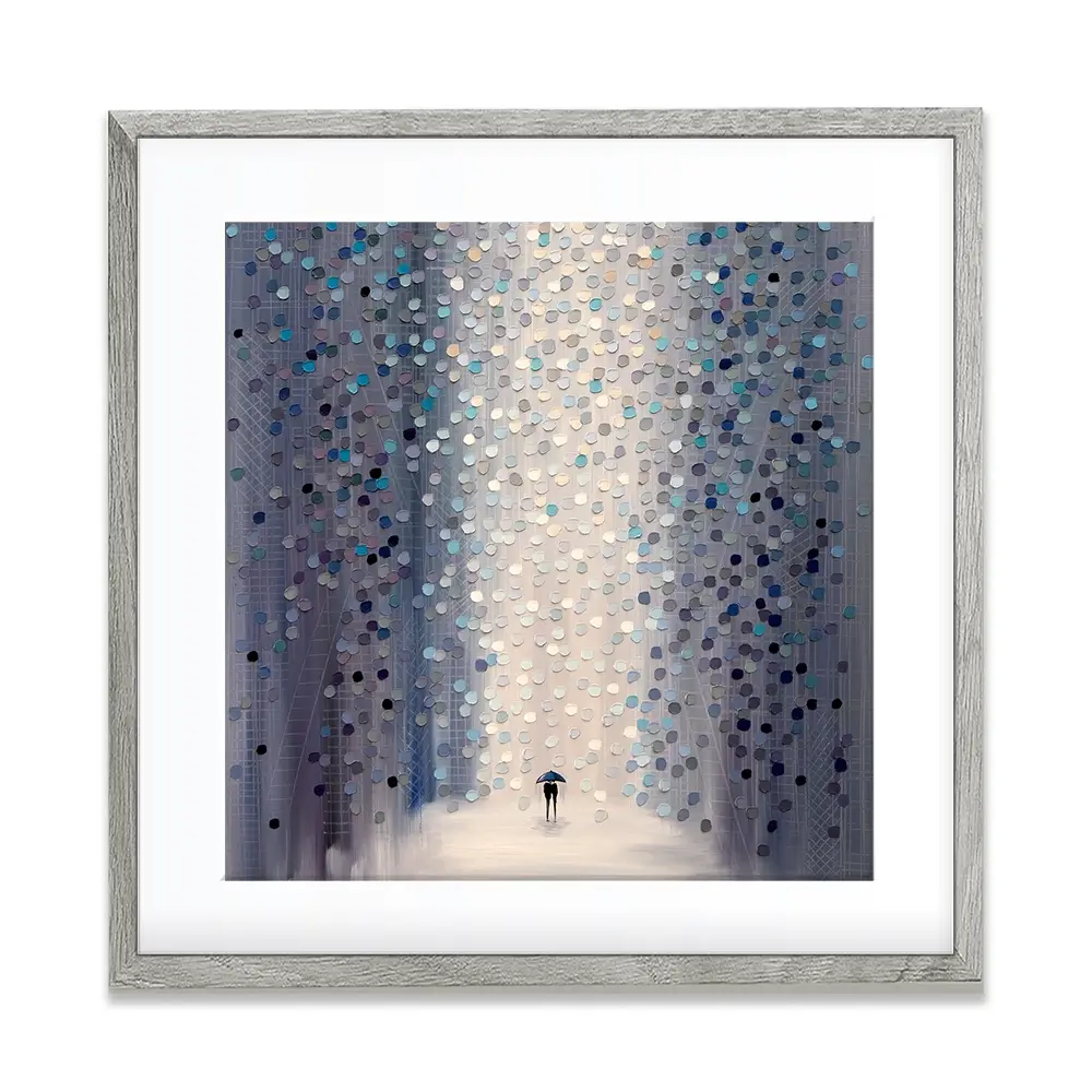 Hazy Rain Square Framed Art Print Hazy Rain Square Framed Art Print wall art product Ekaterina Ermilkina