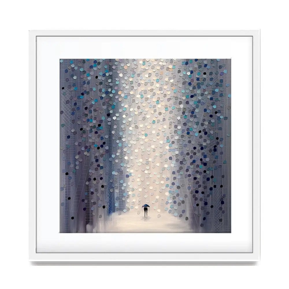 Hazy Rain Square Framed Art Print Hazy Rain Square Framed Art Print wall art product Ekaterina Ermilkina