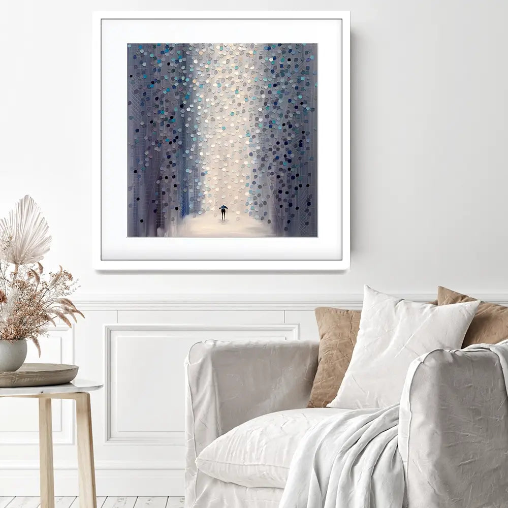 Hazy Rain Square Framed Art Print Hazy Rain Square Framed Art Print wall art product Ekaterina Ermilkina