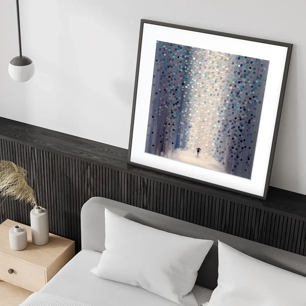 Hazy Rain Square Framed Art Print Hazy Rain Square Framed Art Print wall art product Ekaterina Ermilkina