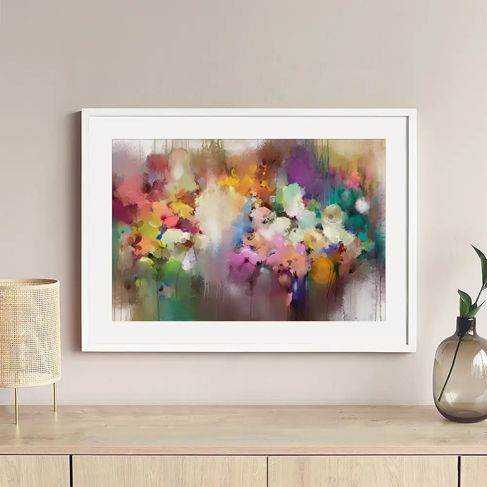 Hazy Watercolour Flowers Framed Art Print Hazy Watercolour Flowers Framed Art Print wall art product Art Print Shop