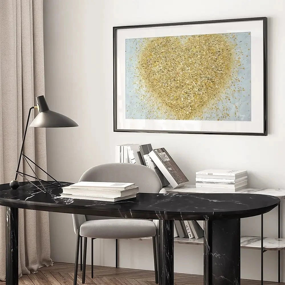 Heart Of Gold Framed Art Print Heart Of Gold Framed Art Print wall art product Jo Gough