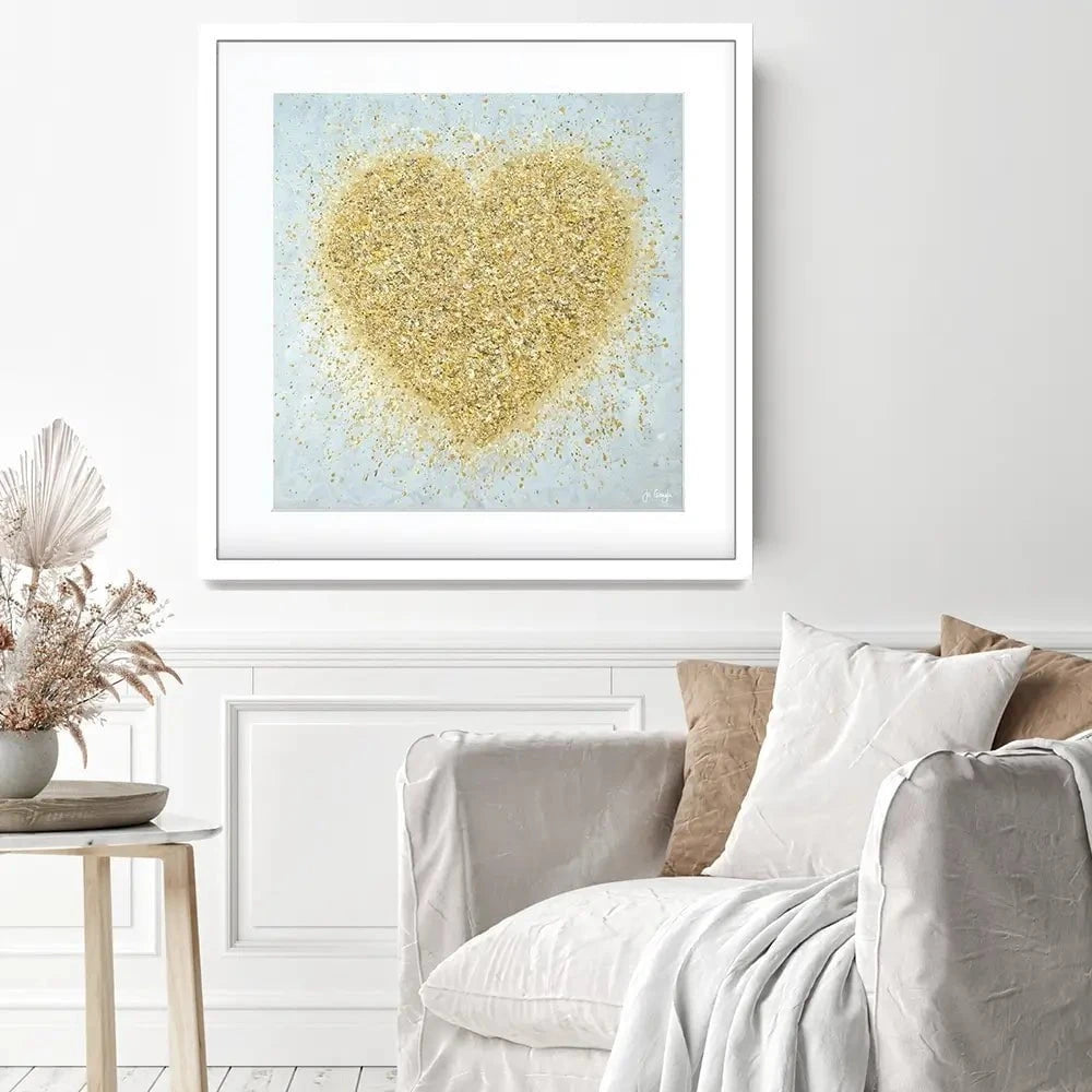 Heart Of Gold Framed Art Print Heart Of Gold Framed Art Print wall art product Jo Gough