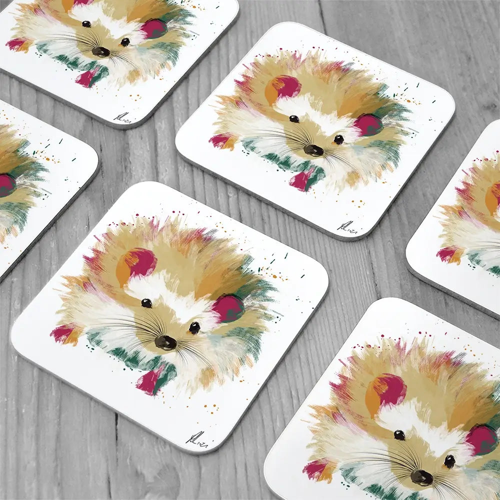 Hedgehog Coaster Set Rainbow Soul Tree Coaster Set | Rainbow Soul Tree Art Coasters wall art product Aimee Linzi