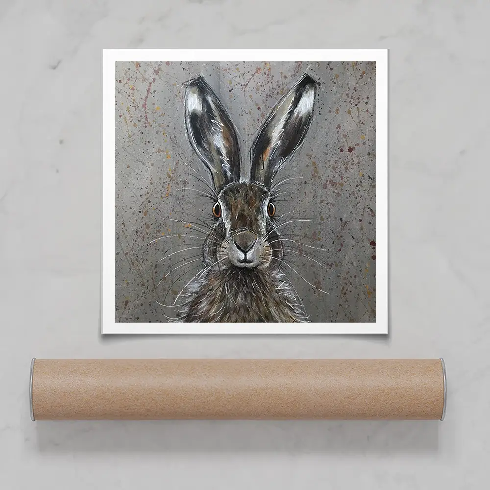 Henry The Hare Square Art Print Henry The Hare Square Art Print wall art product Jane Brookshaw
