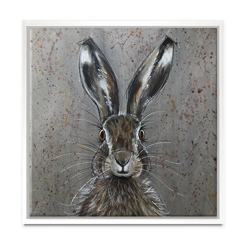 Henry The Hare Square Canvas Print Henry The Hare Square Canvas Print wall art product Jane Brookshaw