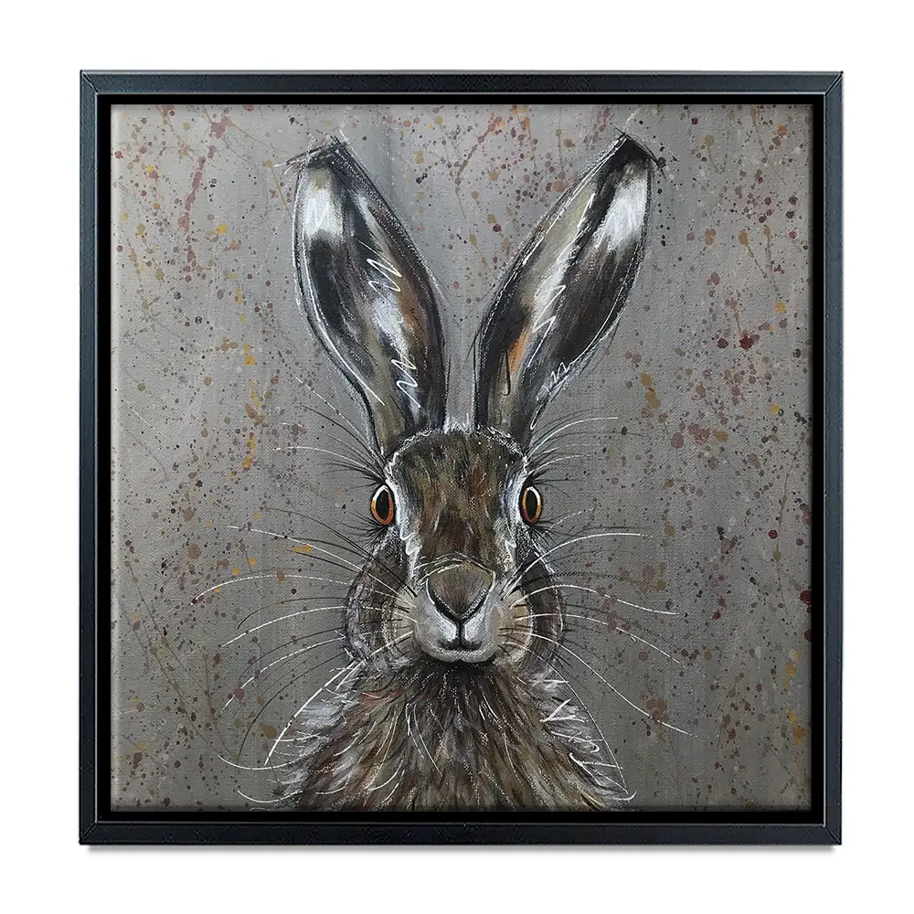Henry The Hare Square Canvas Print Henry The Hare Square Canvas Print wall art product Jane Brookshaw