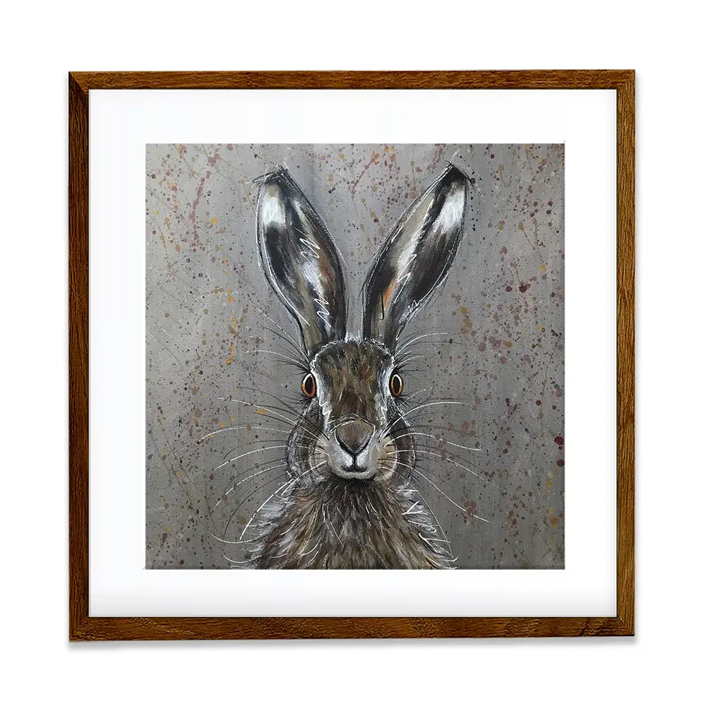 Henry The Hare Square Framed Art Print Henry The Hare Square Framed Art Print wall art product Jane Brookshaw