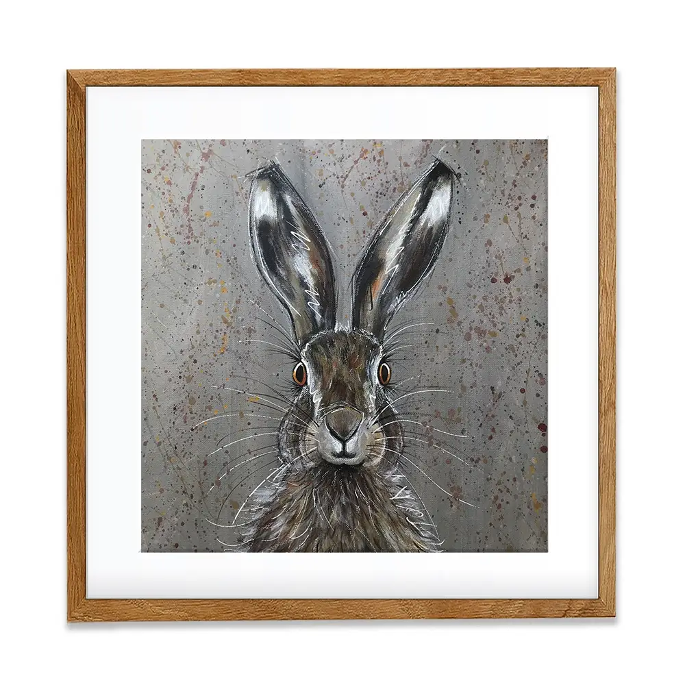 Henry The Hare Square Framed Art Print Henry The Hare Square Framed Art Print wall art product Jane Brookshaw