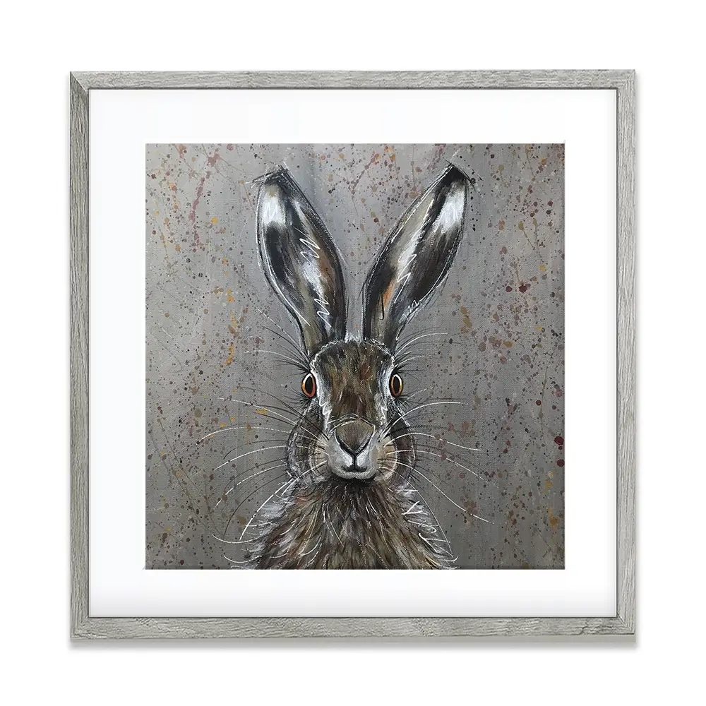 Henry The Hare Square Framed Art Print Henry The Hare Square Framed Art Print wall art product Jane Brookshaw