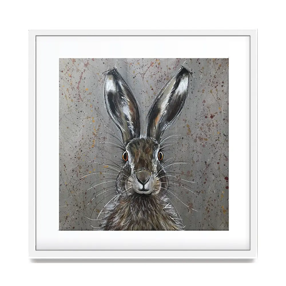 Henry The Hare Square Framed Art Print Henry The Hare Square Framed Art Print wall art product Jane Brookshaw