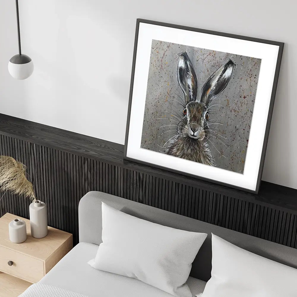 Henry The Hare Square Framed Art Print Henry The Hare Square Framed Art Print wall art product Jane Brookshaw