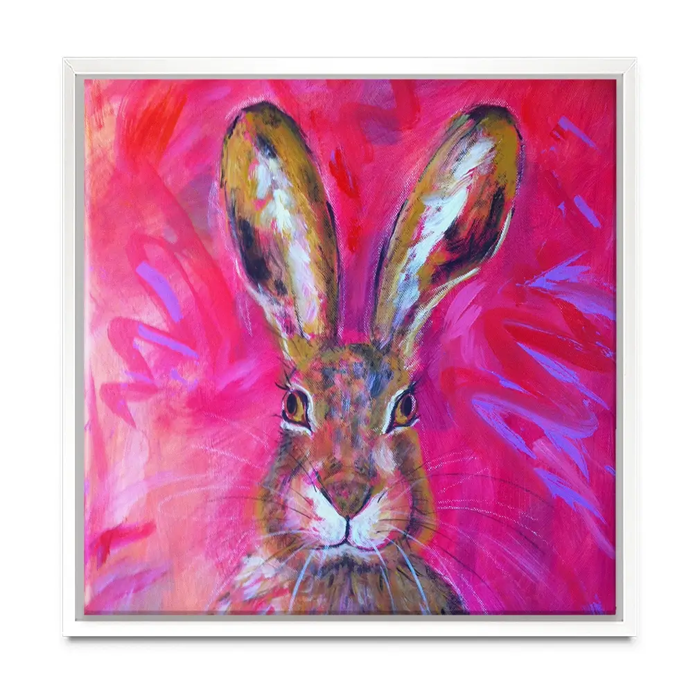 Herbert The Hare Square Canvas Print Herbert The Hare Square Canvas Print wall art product Jane Brookshaw