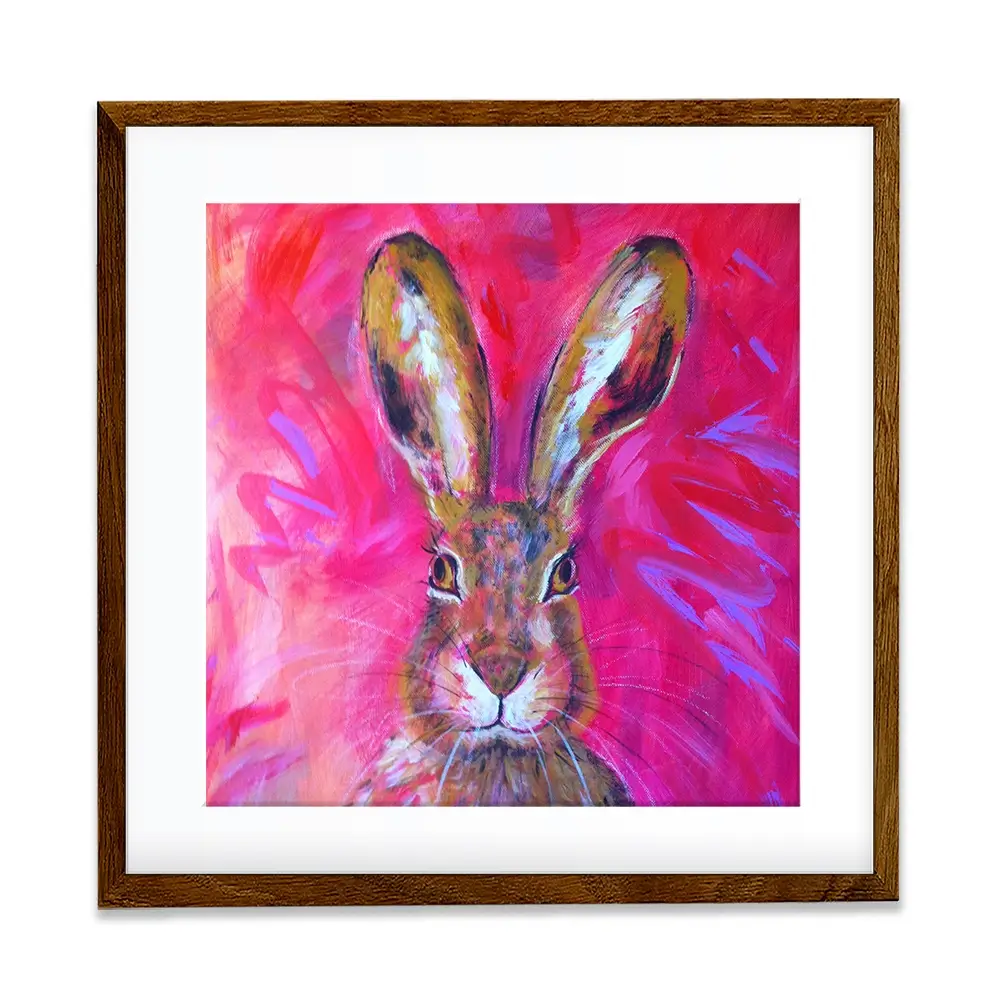 Herbert The Hare Square Framed Art Print Herbert The Hare Square Framed Art Print wall art product Jane Brookshaw
