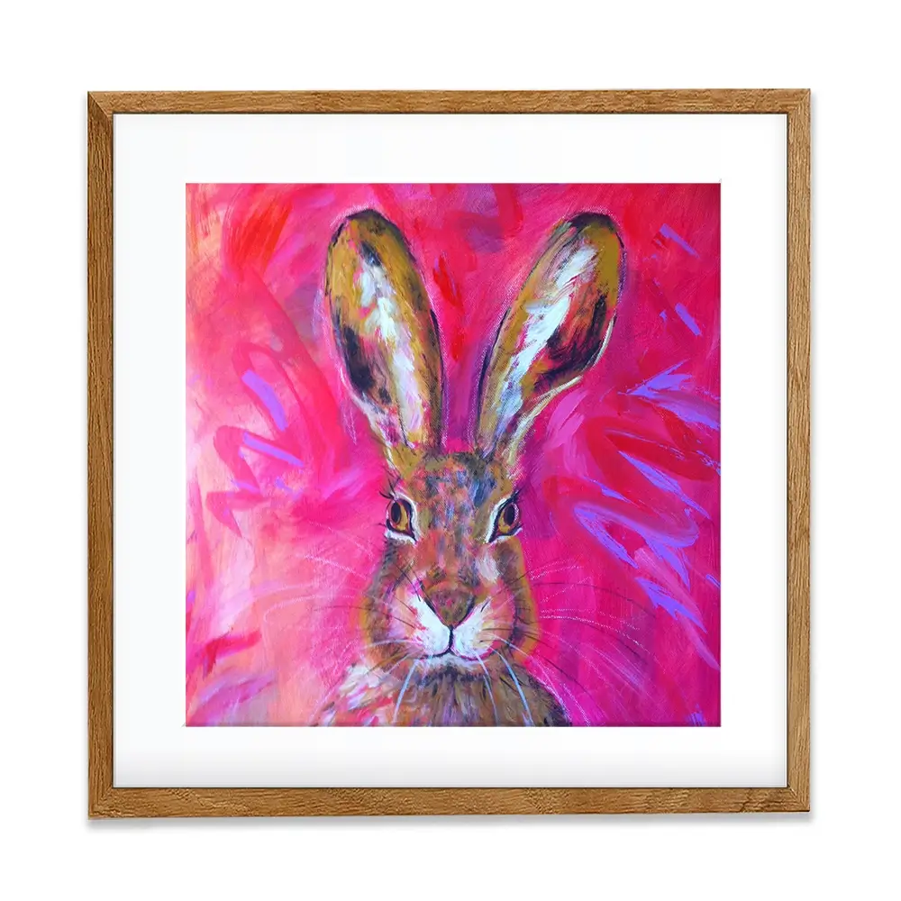 Herbert The Hare Square Framed Art Print Herbert The Hare Square Framed Art Print wall art product Jane Brookshaw