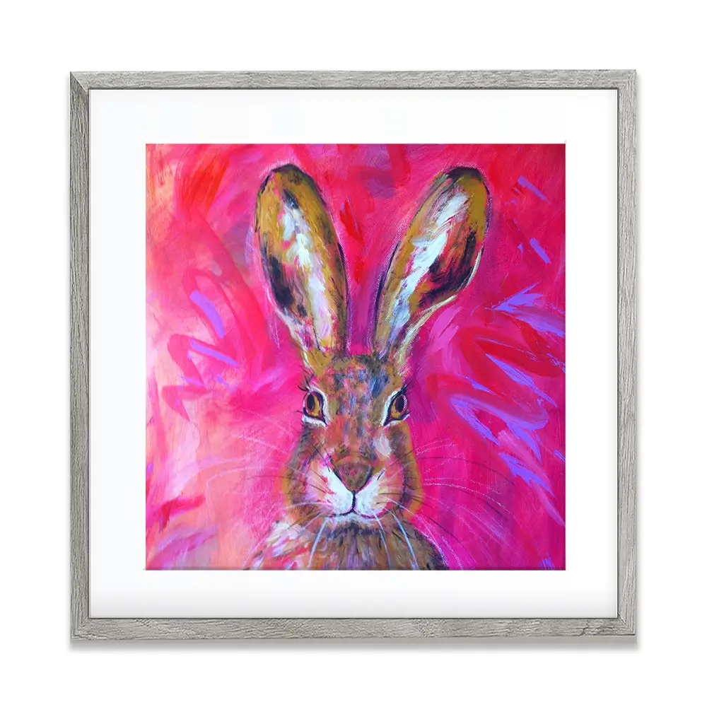 Herbert The Hare Square Framed Art Print Herbert The Hare Square Framed Art Print wall art product Jane Brookshaw