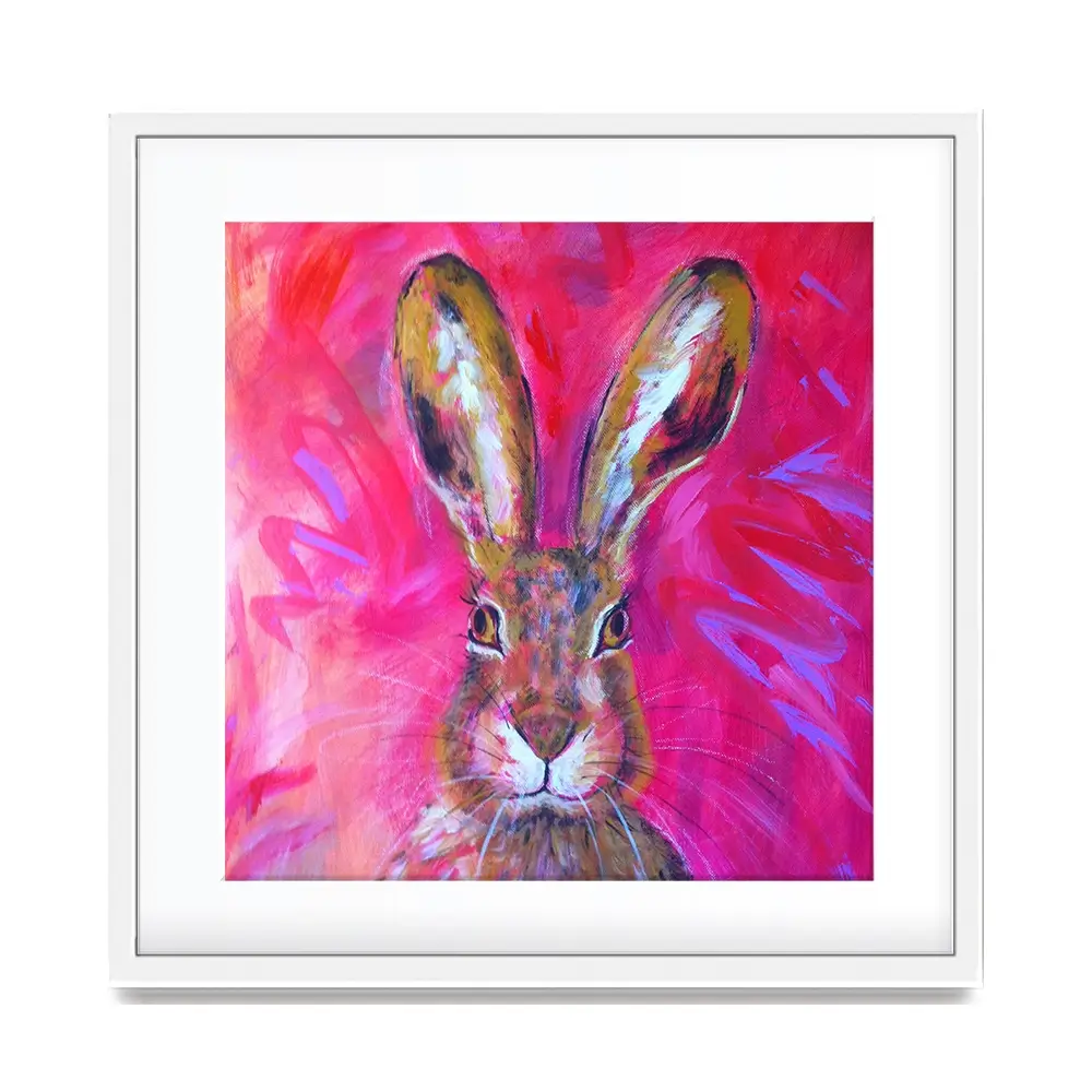 Herbert The Hare Square Framed Art Print Herbert The Hare Square Framed Art Print wall art product Jane Brookshaw