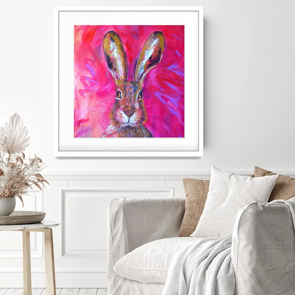 Herbert The Hare Square Framed Art Print Herbert The Hare Square Framed Art Print wall art product Jane Brookshaw
