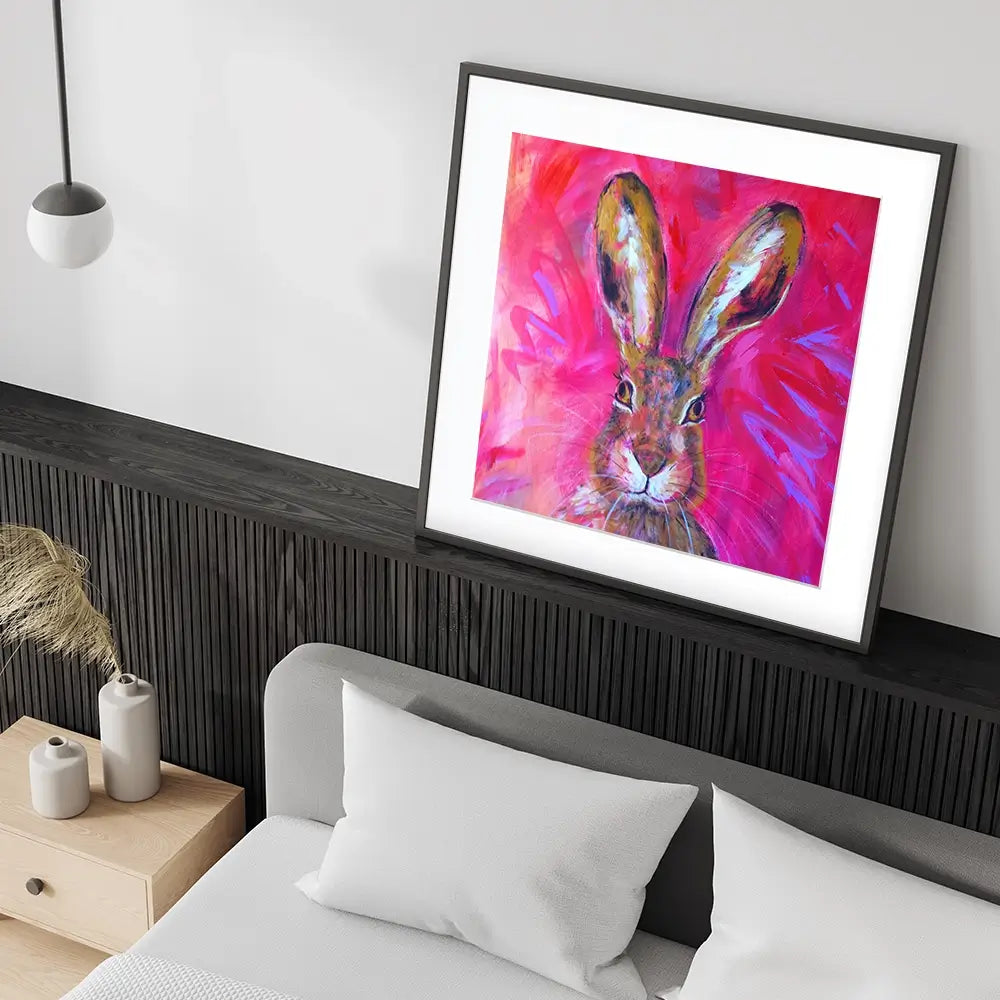 Herbert The Hare Square Framed Art Print Herbert The Hare Square Framed Art Print wall art product Jane Brookshaw