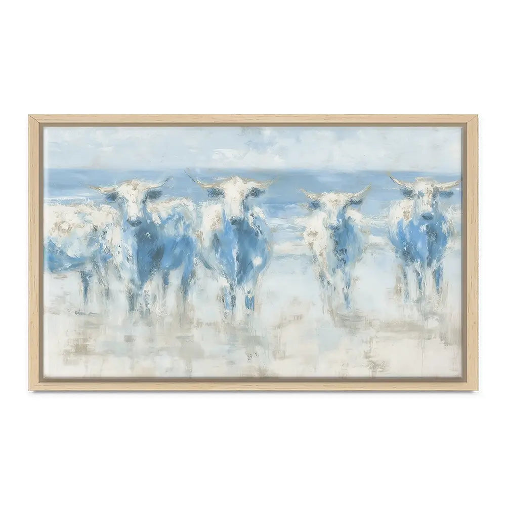 Herd Crossing Shallow Water Canvas Print Herd Crossing Shallow Water Canvas Print wall art product Chromatic Storm Studio