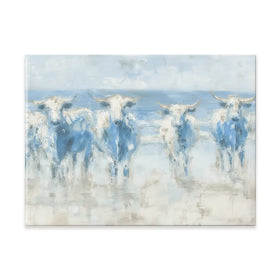 Herd Crossing Shallow Water Canvas Print Herd Crossing Shallow Water Canvas Print wall art product Chromatic Storm Studio