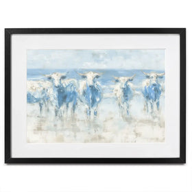 Herd Crossing Shallow Water Framed Art Print Herd Crossing Shallow Water Framed Art Print wall art product Chromatic Storm Studio