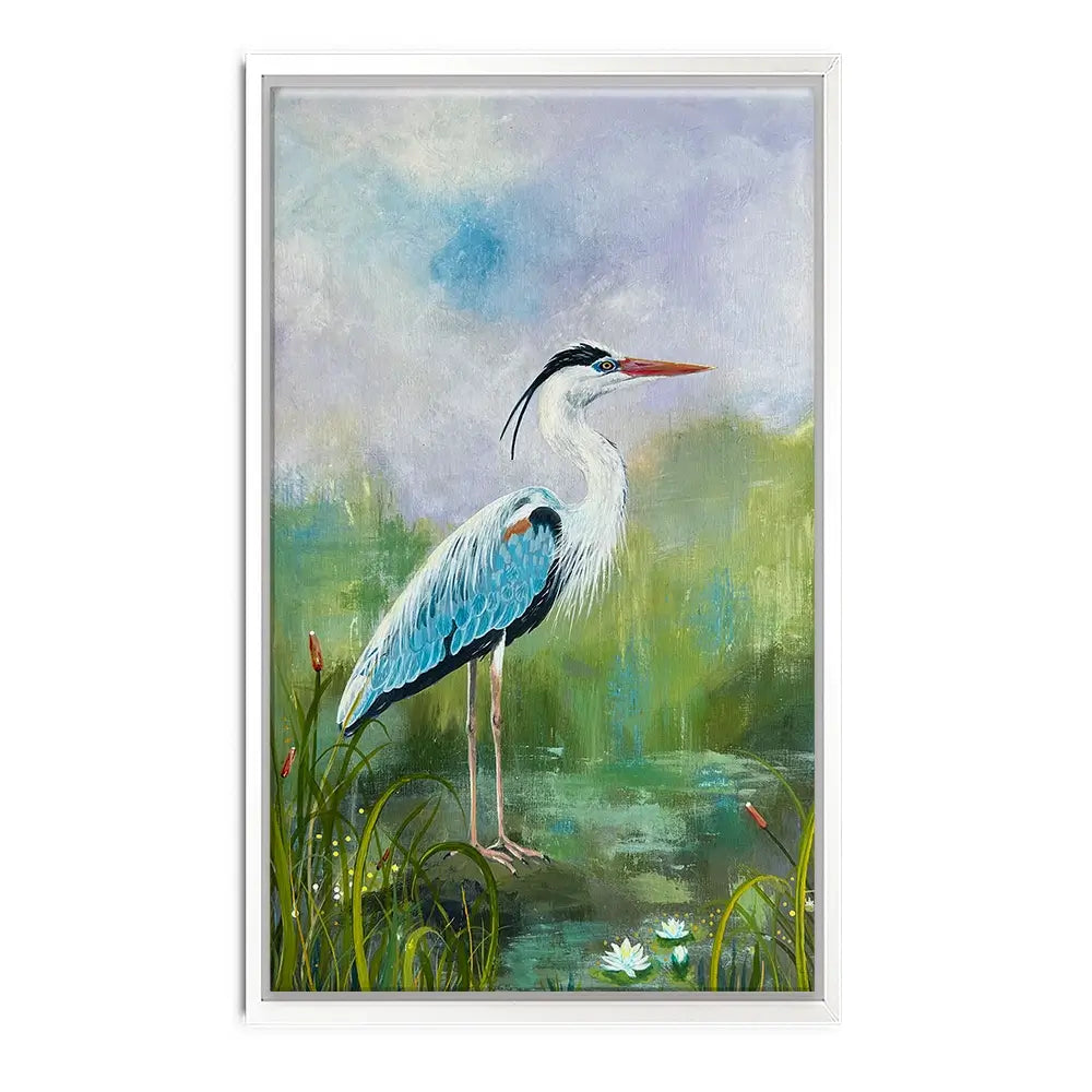 Heron On A Rock Canvas Print Heron On A Rock Canvas Print wall art product Karen Sutton