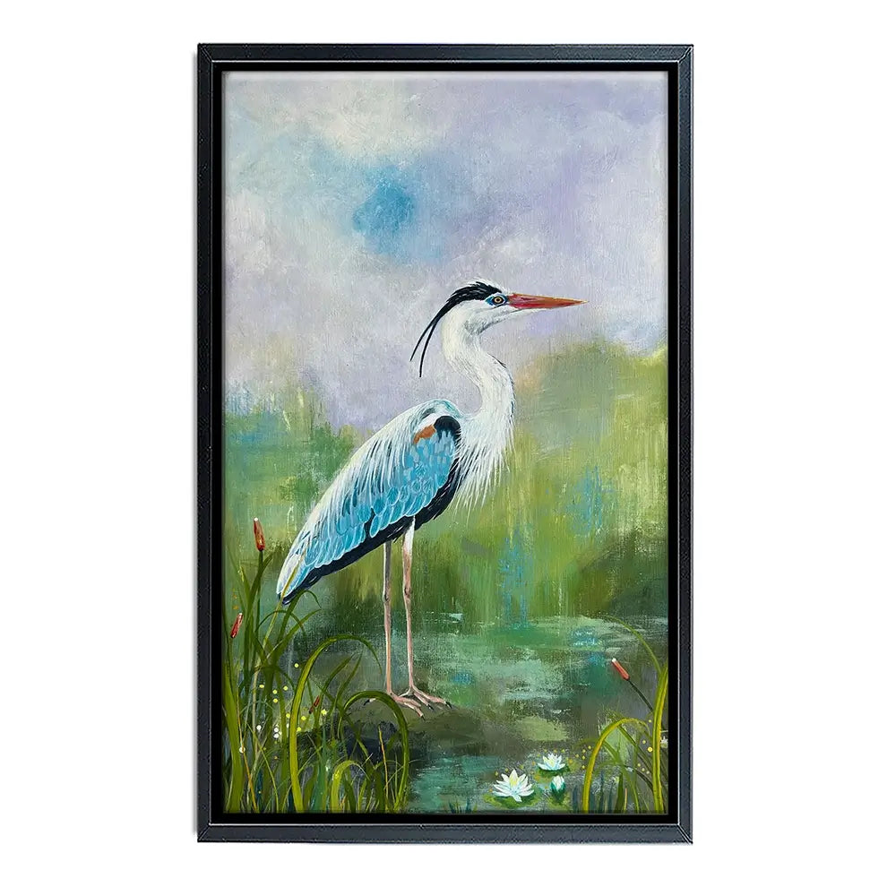 Heron On A Rock Canvas Print Heron On A Rock Canvas Print wall art product Karen Sutton