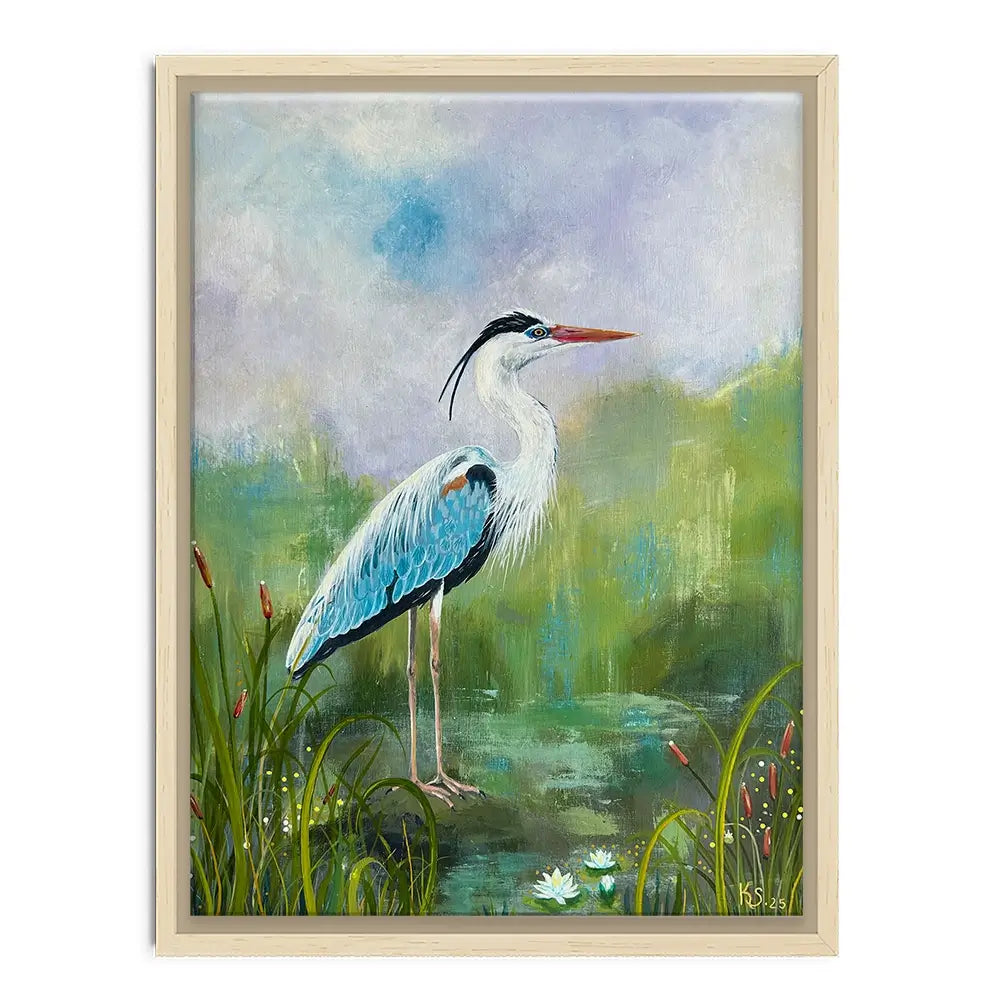 Heron On A Rock Canvas Print Heron On A Rock Canvas Print wall art product Karen Sutton